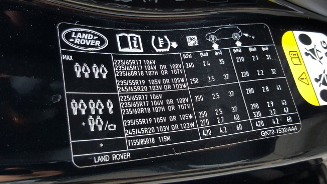 discovery 2 tire pressure