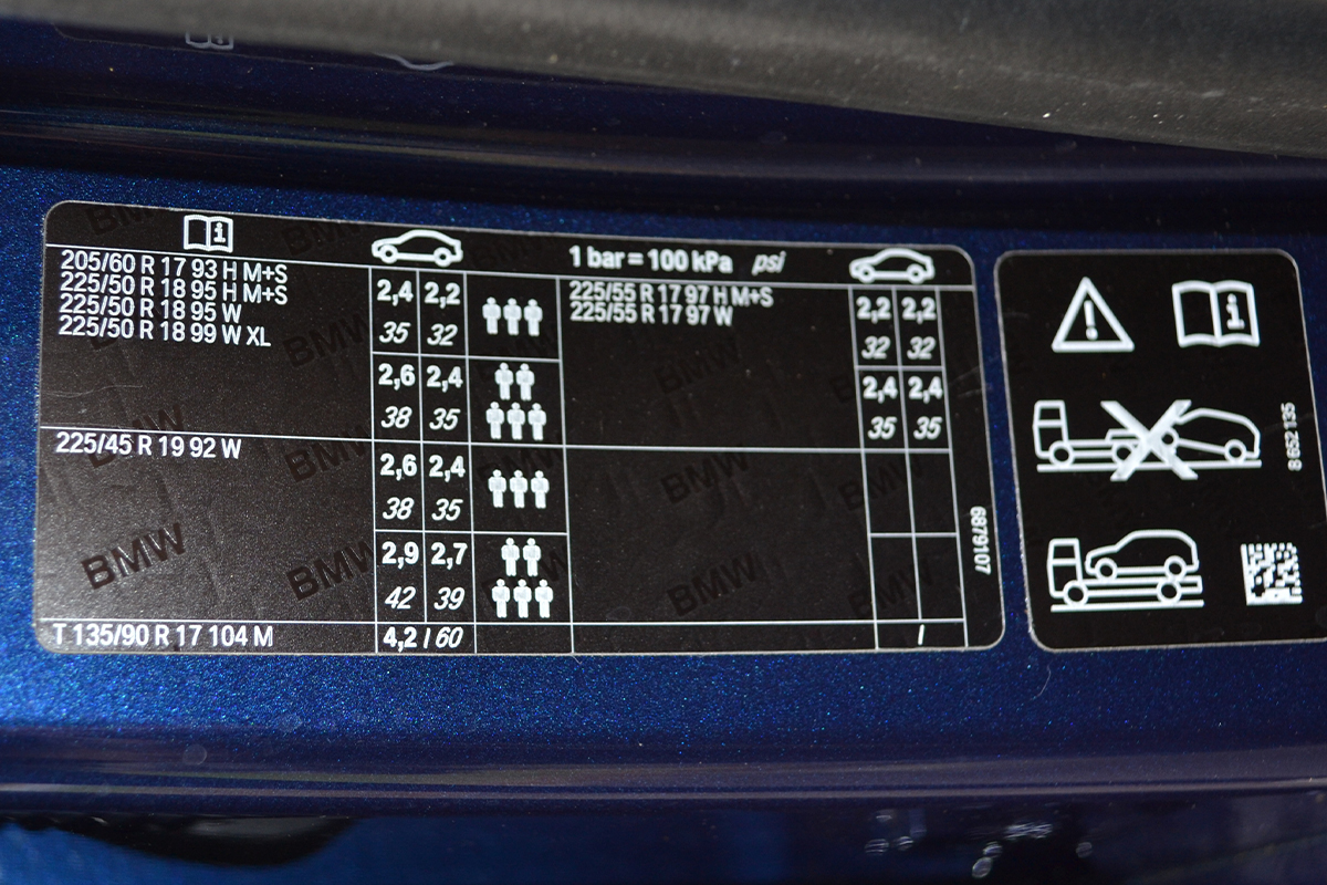 Vauxhall Tyre Pressure Chart