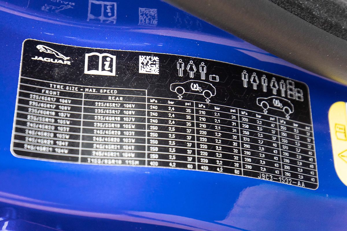 jaguar x type tyre pressure