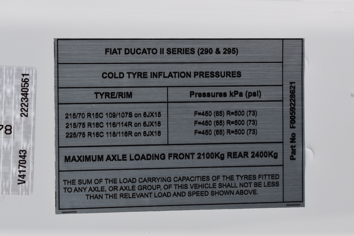 fiat 500 wheel pressure